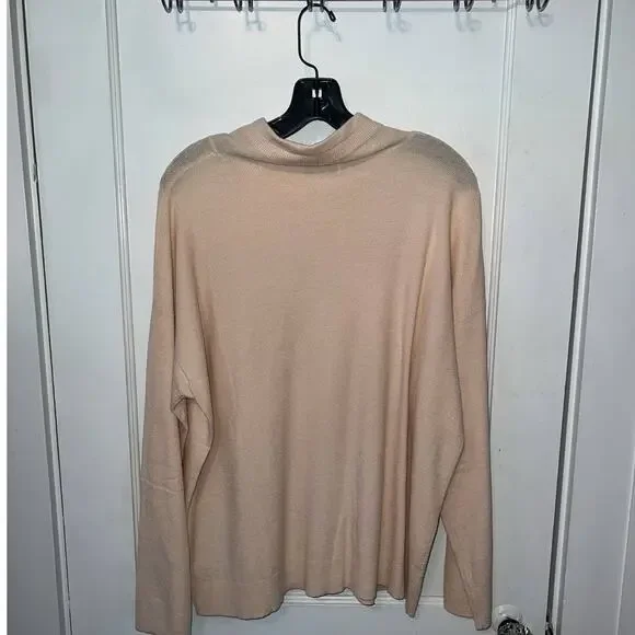 New Ava & Viv pullover knit drawstring sweater cream size 1X - Picture 4 of 5